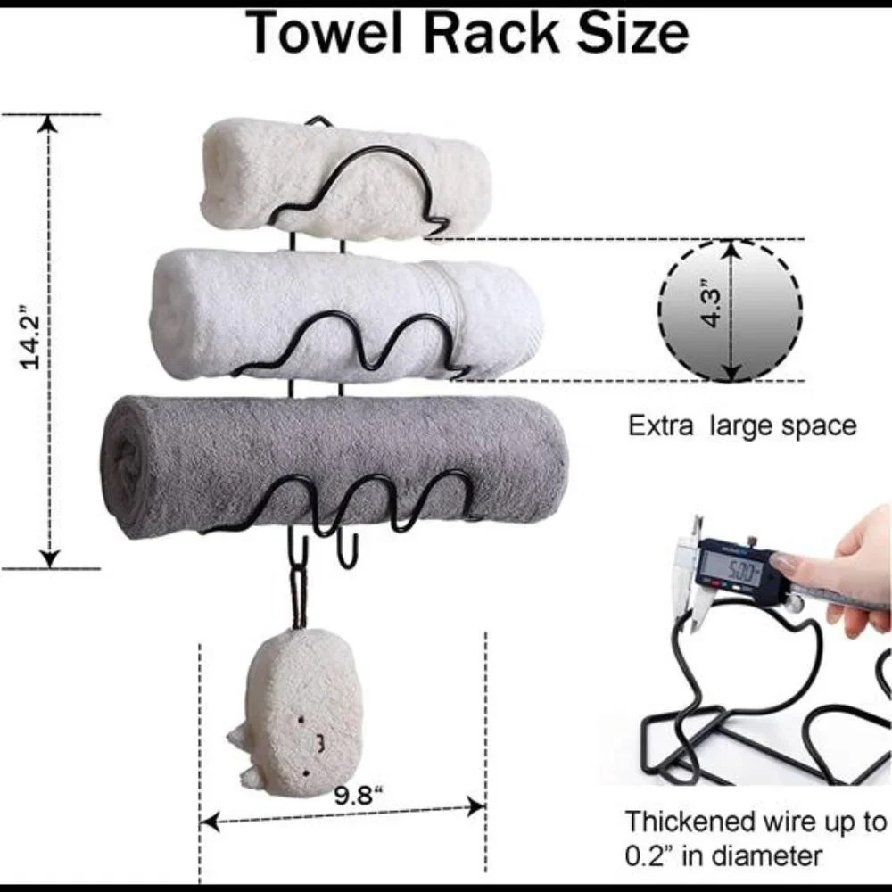 Oxdigi Towel Rack Wall Mounted Set of 2/Durable Metal Towel Holde